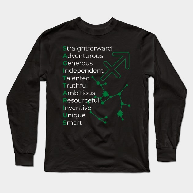 Sagittarius Astrology Long Sleeve T-Shirt by ShirtsShirtsndmoreShirts